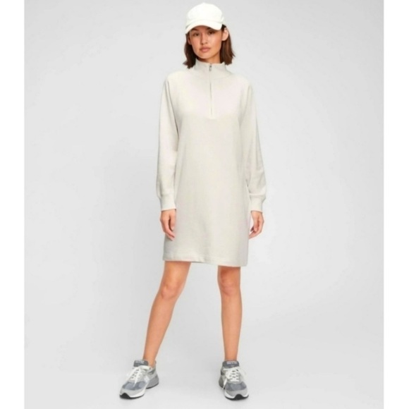 GAP Quarter-Zip Sweatshirt Dress Size Small - Picture 1 of 8